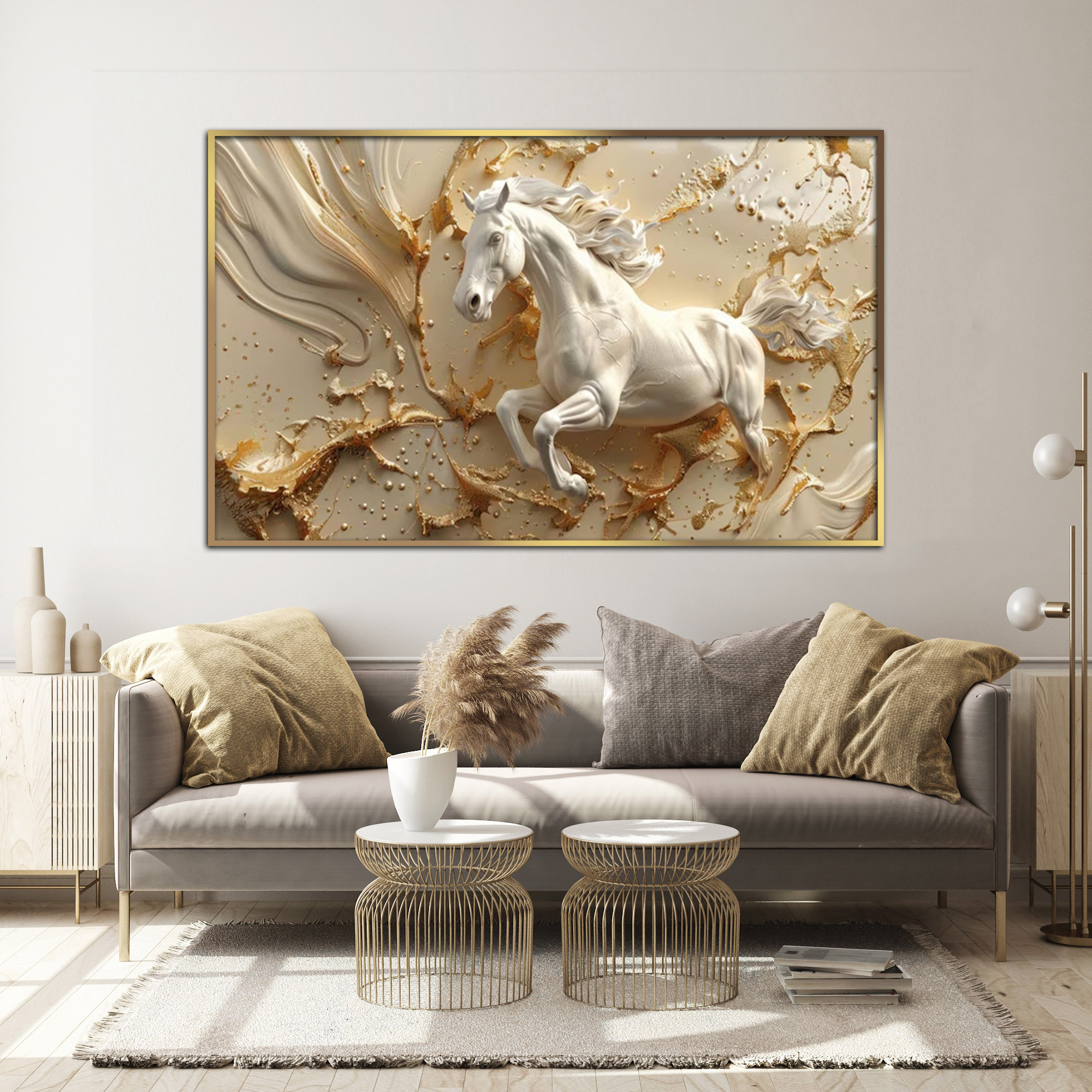 تابلو مدرن طرح اسب