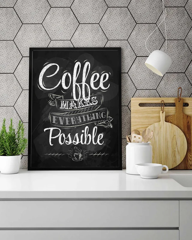 تابلو آشپزخانه coffee makes possible