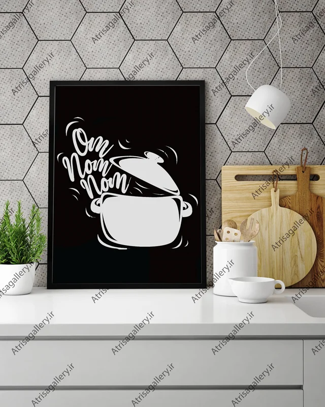 تابلو آشپزخانه om now now black