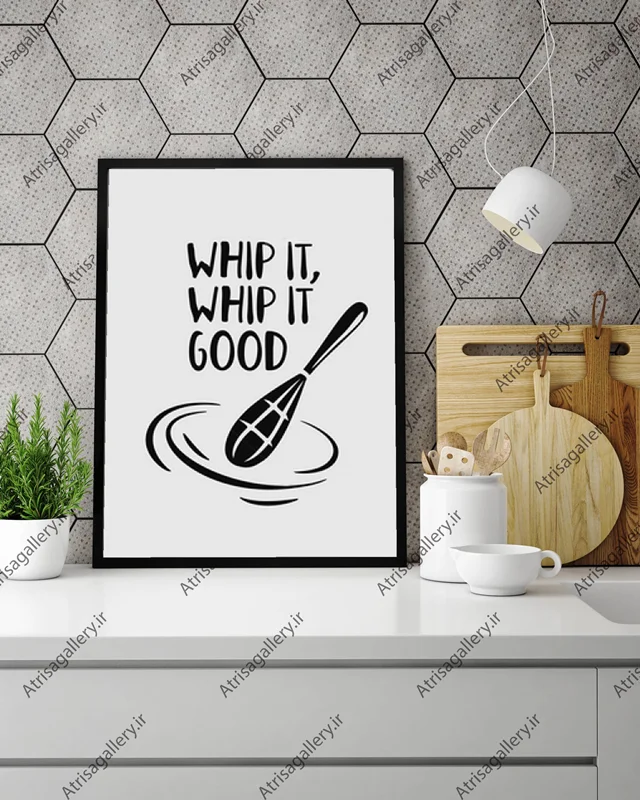 تابلو آشپزخانه whip, whip good white
