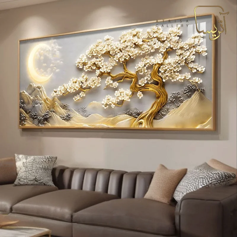 تابلو طرح تک درخت مدرن