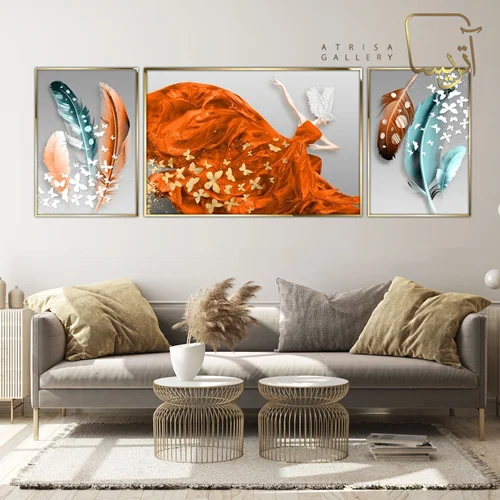 تابلو طرح دختر و پر مدرن