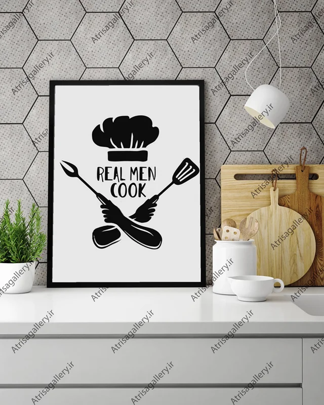 تابلو آشپزخانه real men cook