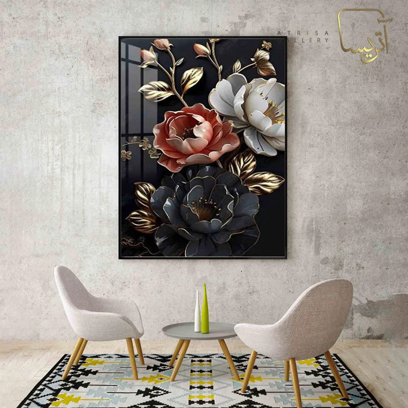 تابلو طرح گل مدرن